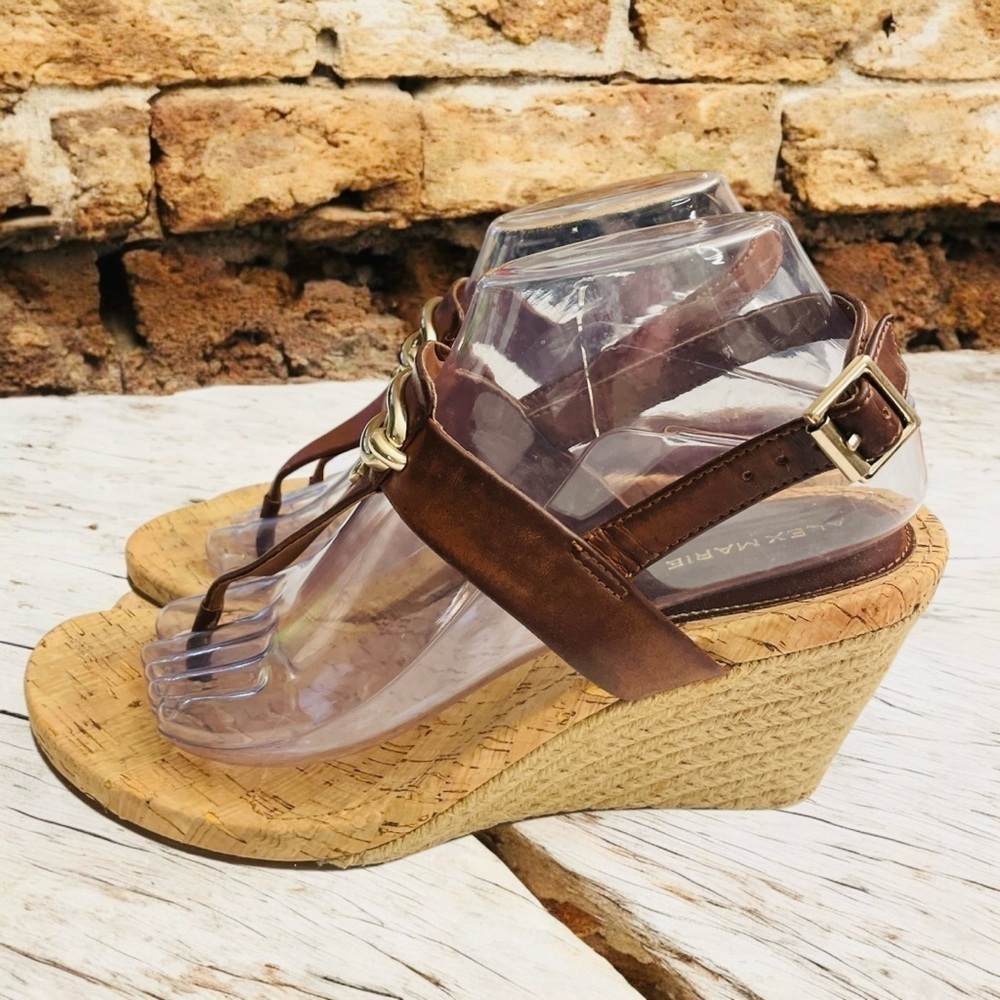 Alex Marie Women's Sz 9M
Shoes Brown Comfort
Slingback Wedge Espadrille
Sandals